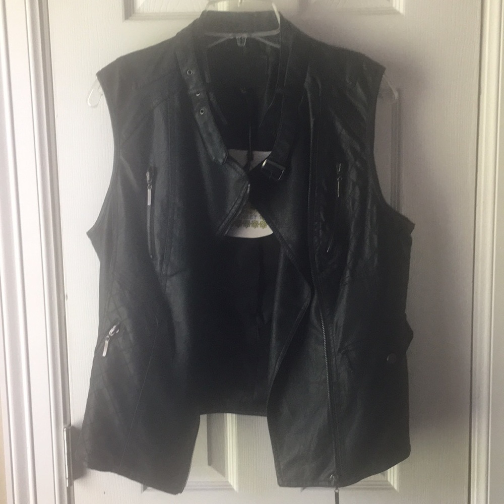 Chelsea and Violet faux leather vest